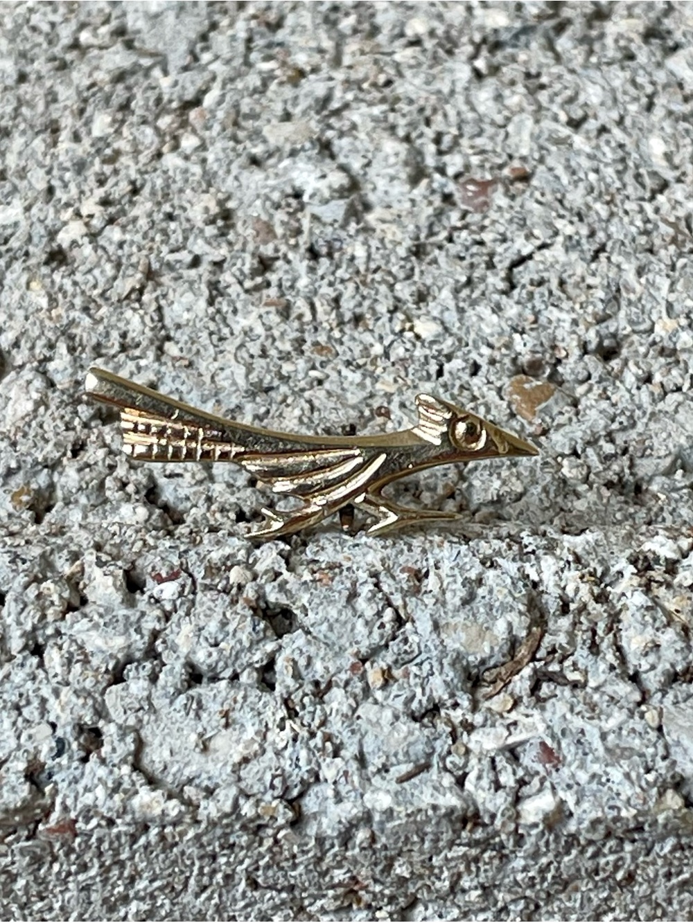 Retired James Avery 14K Gold Roadrunner Tie Tack Lapel Pin Vintage Rare